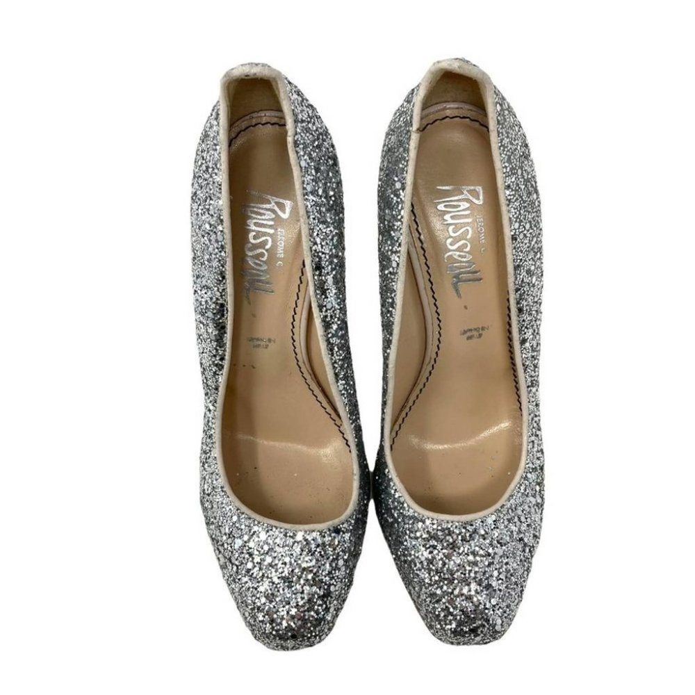 Jerome C. Rousseau Silver Glitter Pumps - Size 7 - Picture 7 of 12